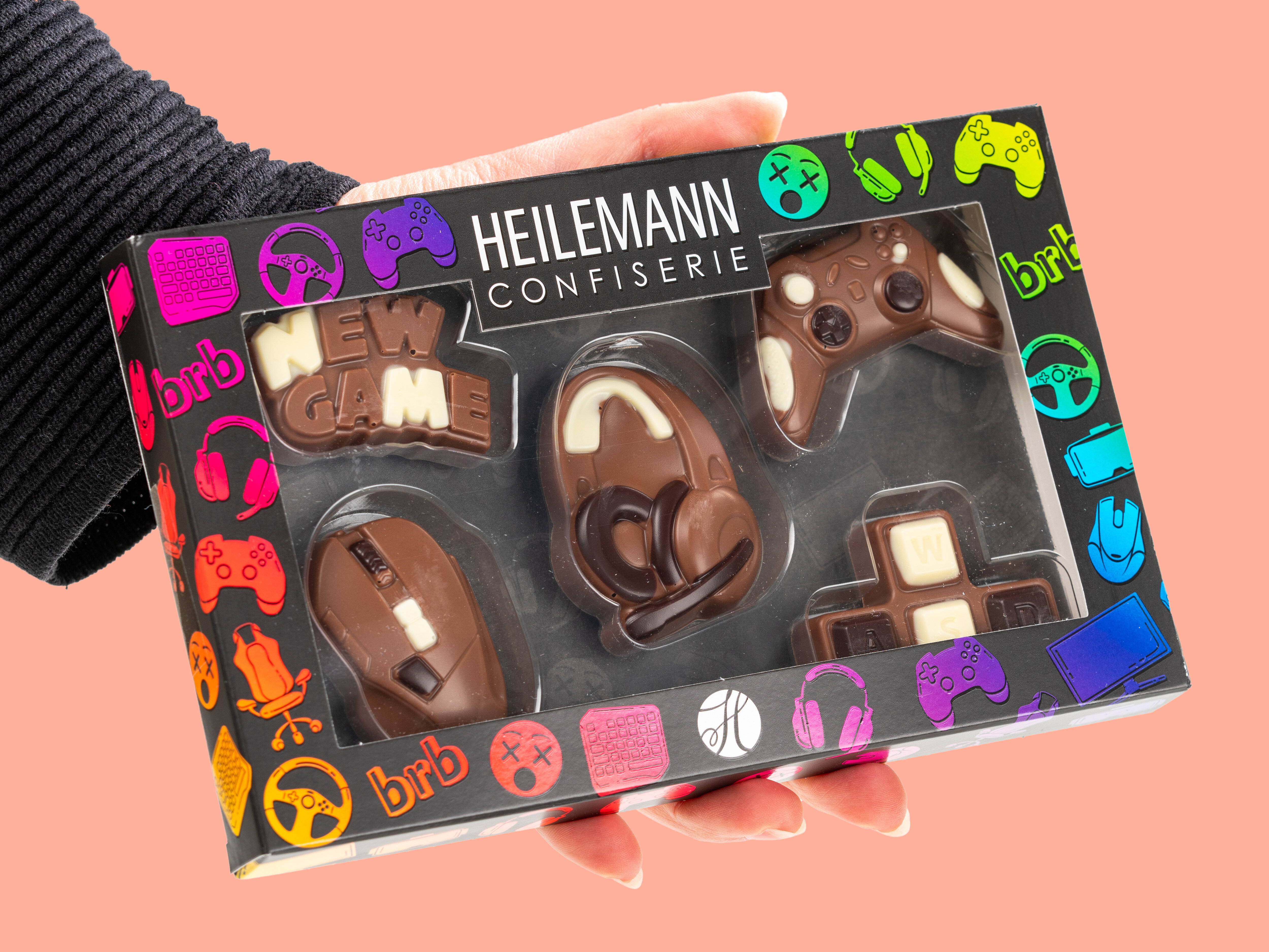 Chokoladeæske med gamingfigurer
