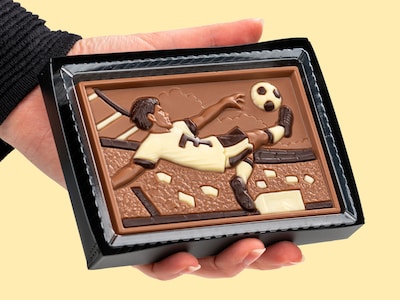 Chokladask Fotbollsspelare