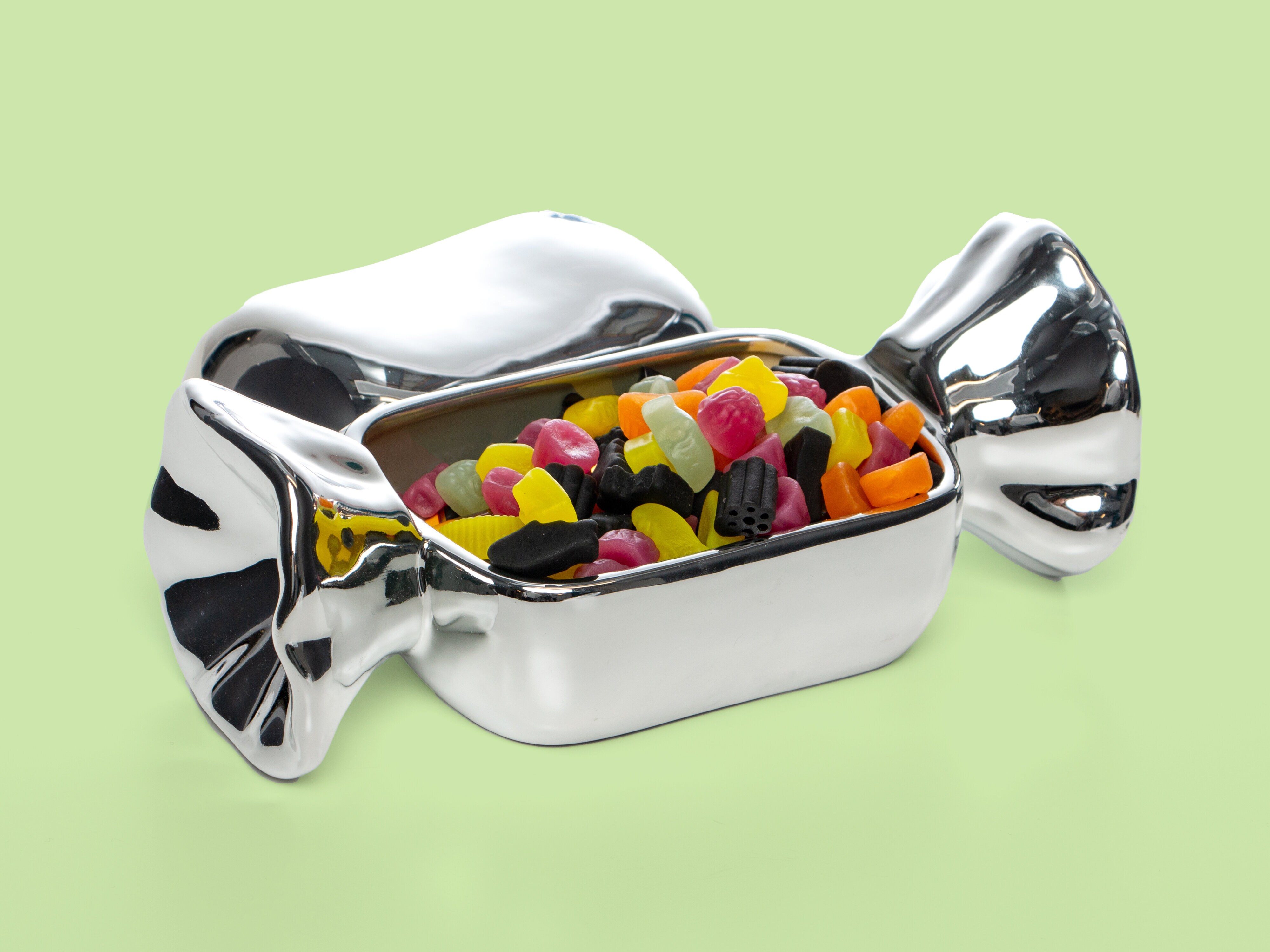 Silvrig Karamellskål