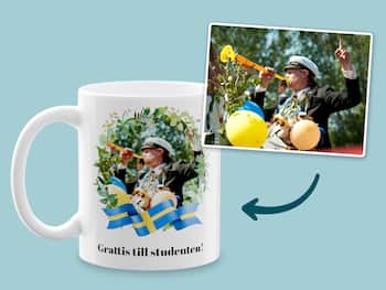 Personalisierte Tasse mit Foto - Kranz & Flagge