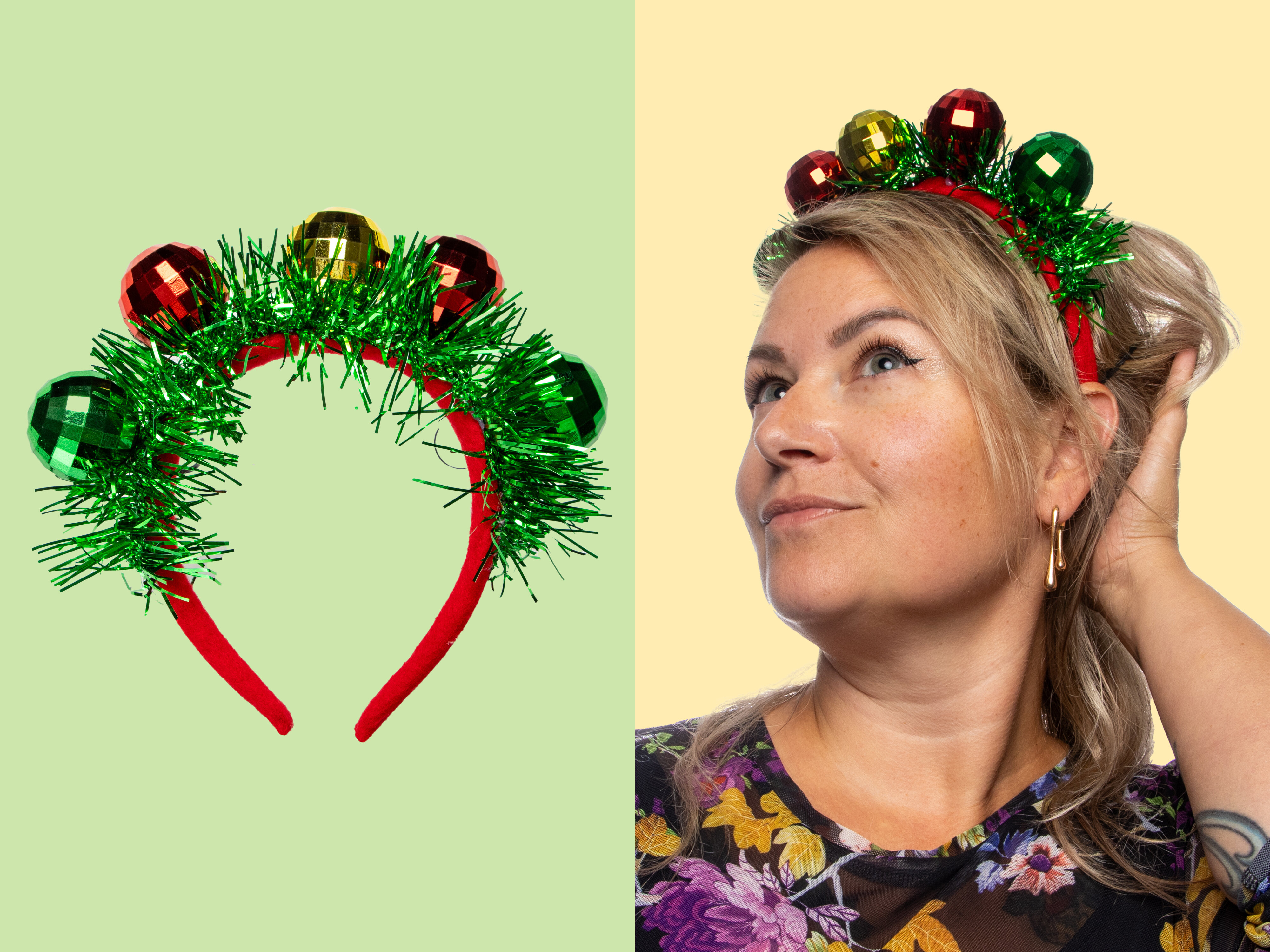 Hårbøyle med julekuler