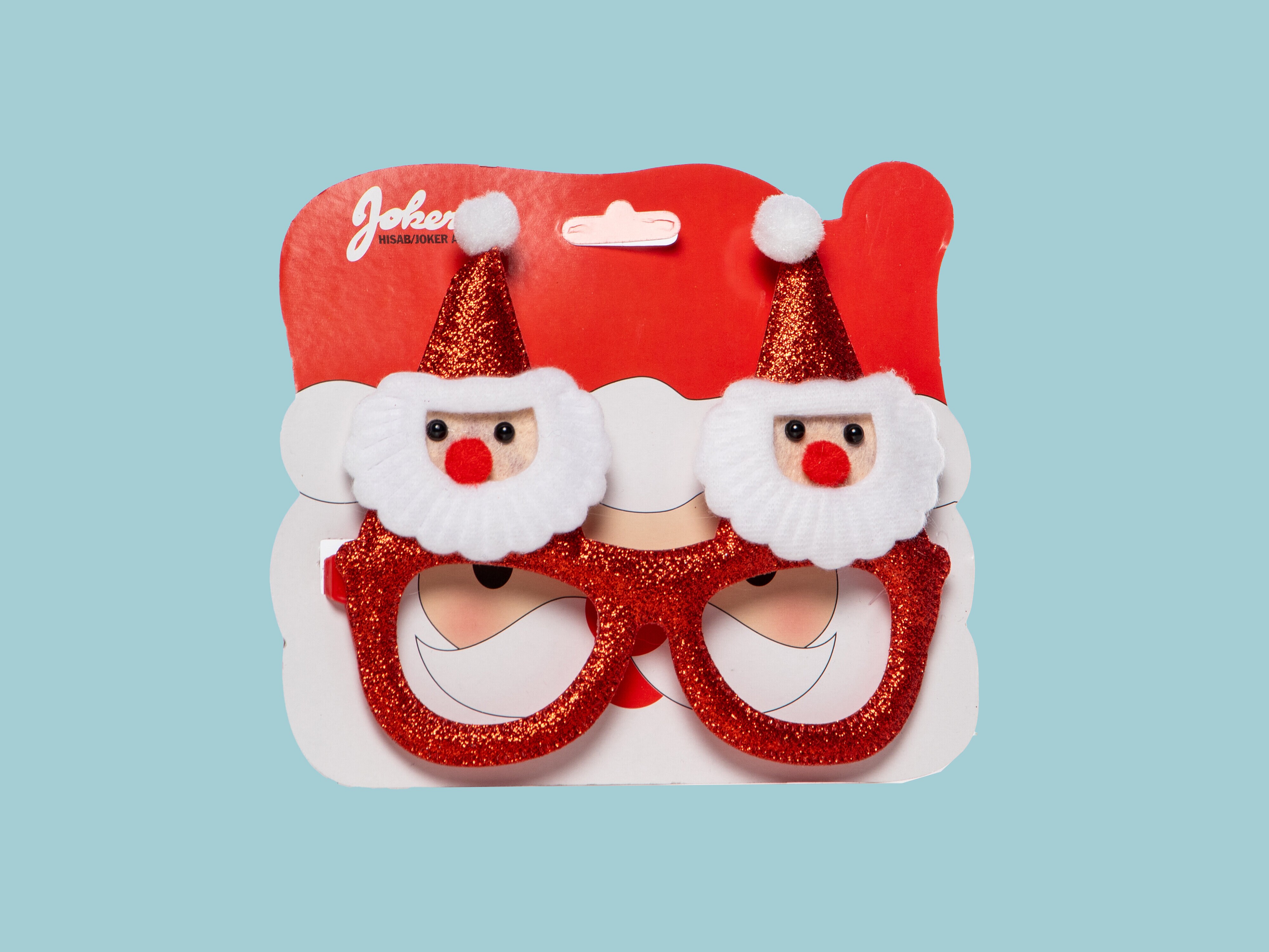 Weihnachtsbrille mit Weihnachtsmännern