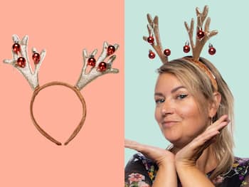 Hårbøyle med Reinsdyrhorn & Julekuler