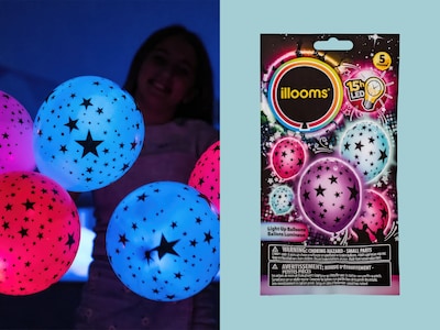 LED-balloner med Stjerner 5-pak