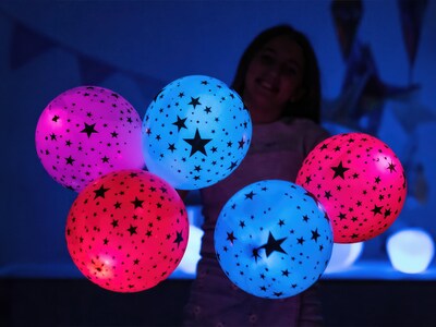 LED-Ballons mit Sternen 5er-Pack