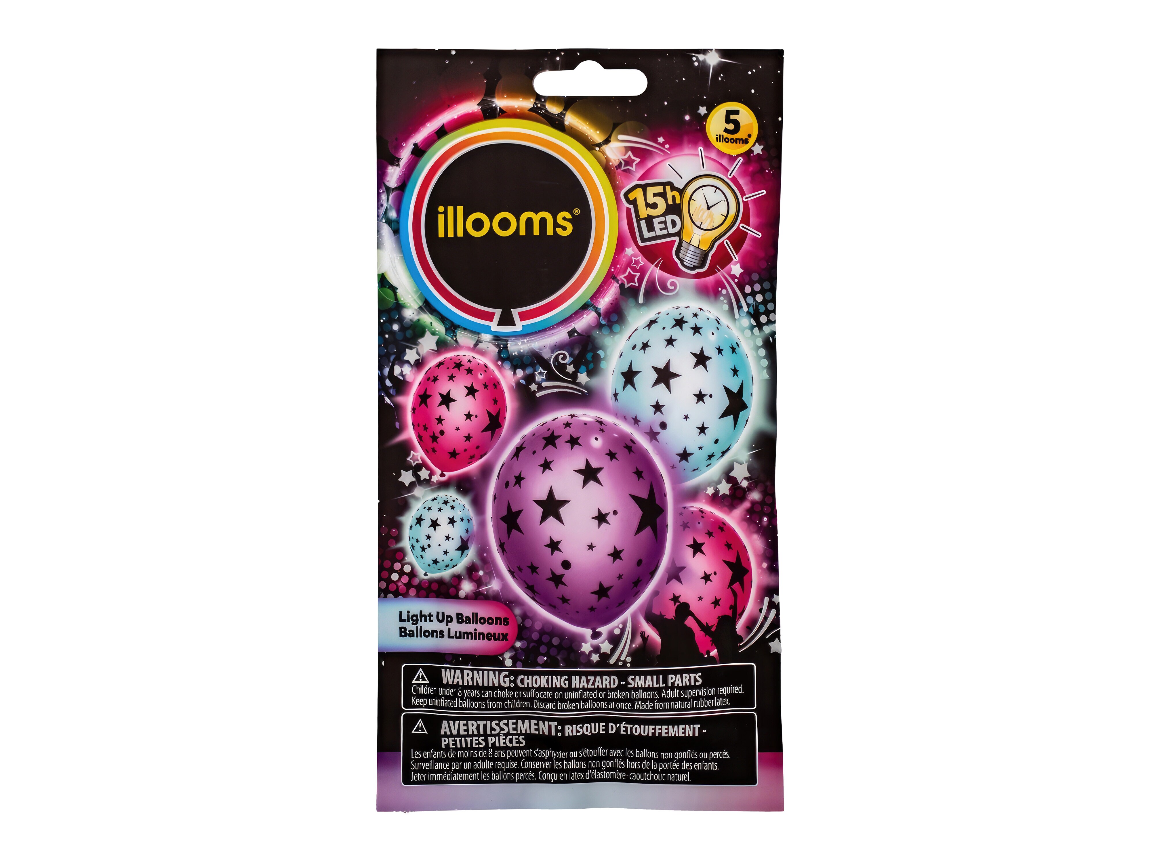 LED-Ballons mit Sternen 5er-Pack