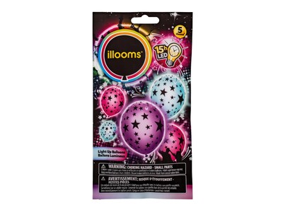 LED-balloner med Stjerner 5-pak
