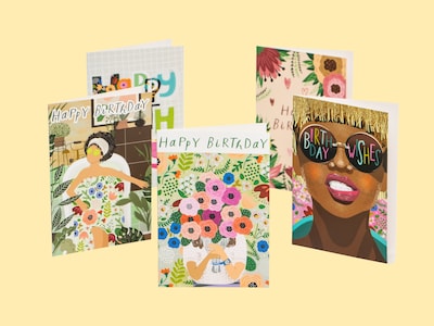 Födelsedagskort Retro Birthday - 10-pack