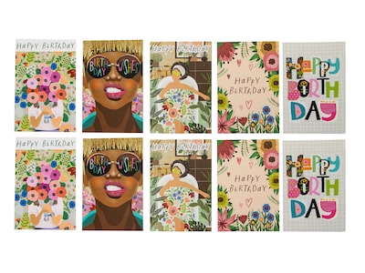 Födelsedagskort Retro Birthday - 10-pack