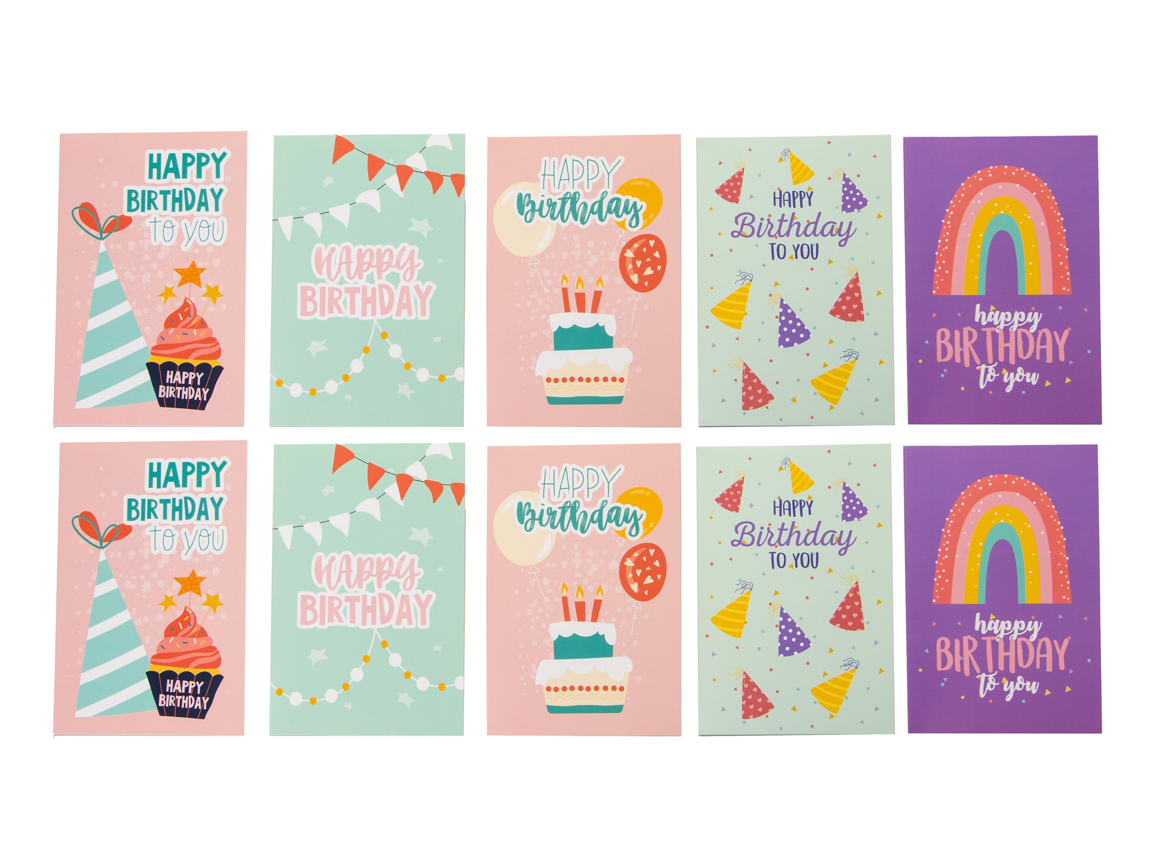Tervehdyskortit Happy Birthday To You - 10-pack