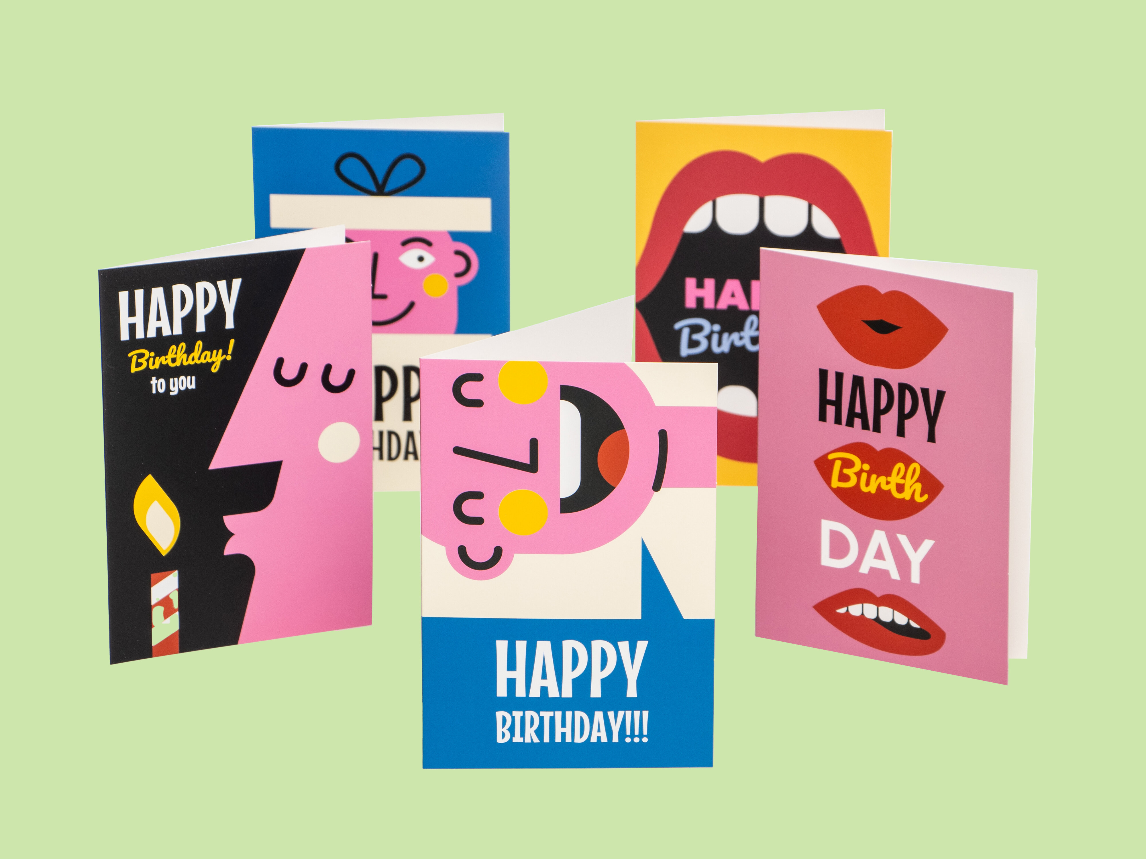 Tervehdyskortit Happy Birthday - 10-pack