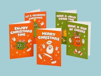 Julekort Retro Christmas - 10-pak