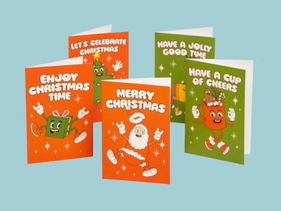 Julkort Retro Christmas - 10-pack