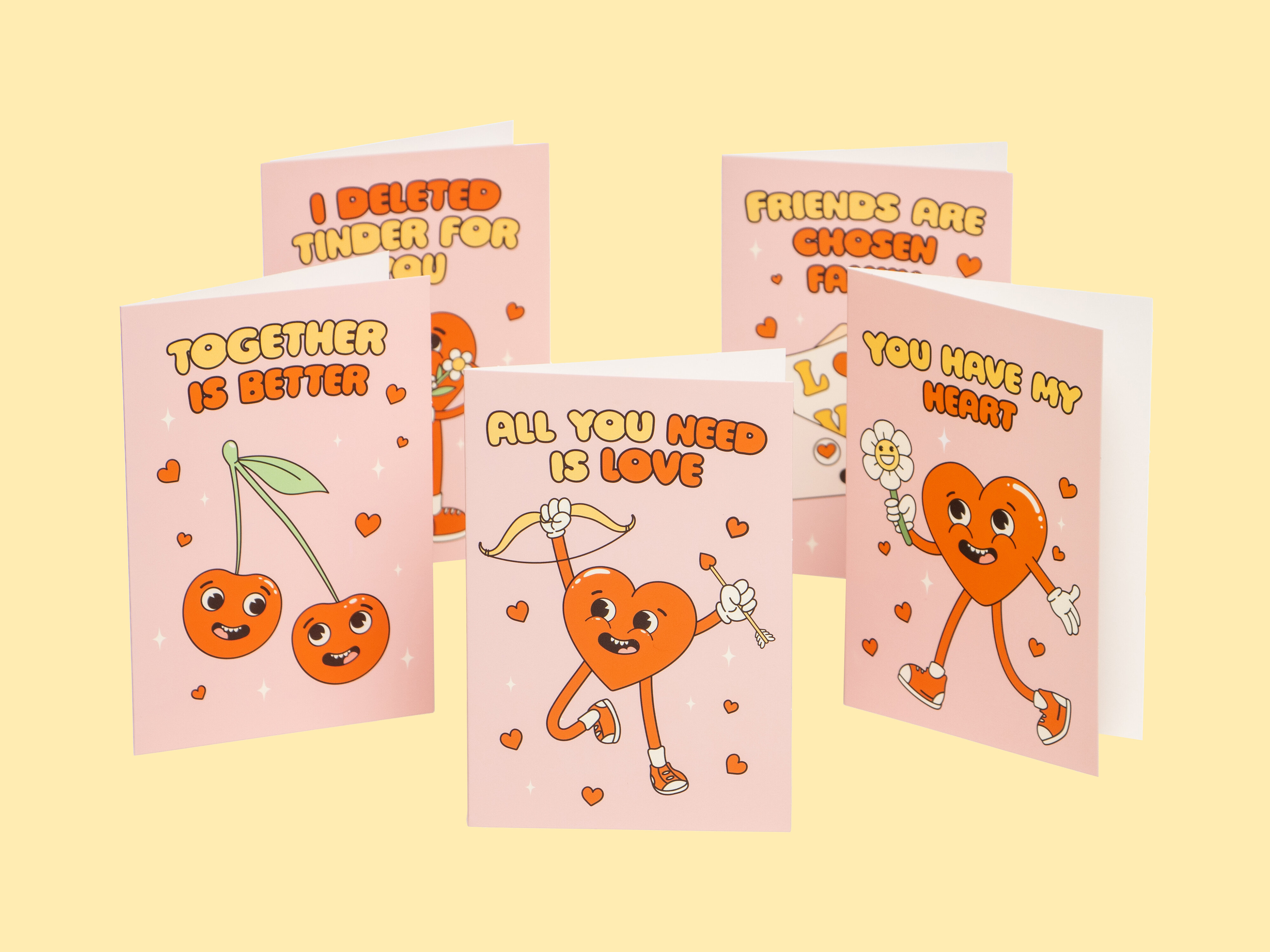 Kort Retro Love - 10-pack