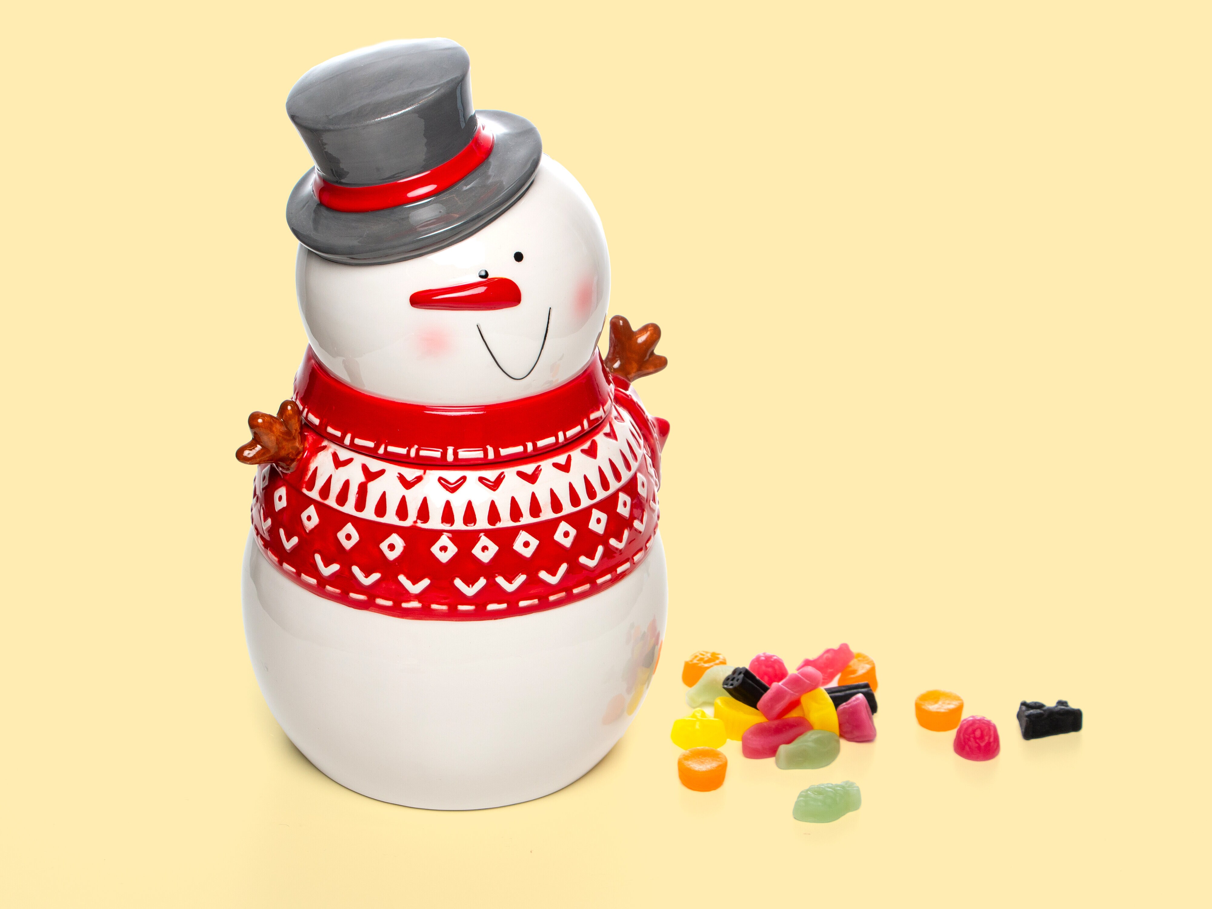 Burk med Lock - Snögubbe