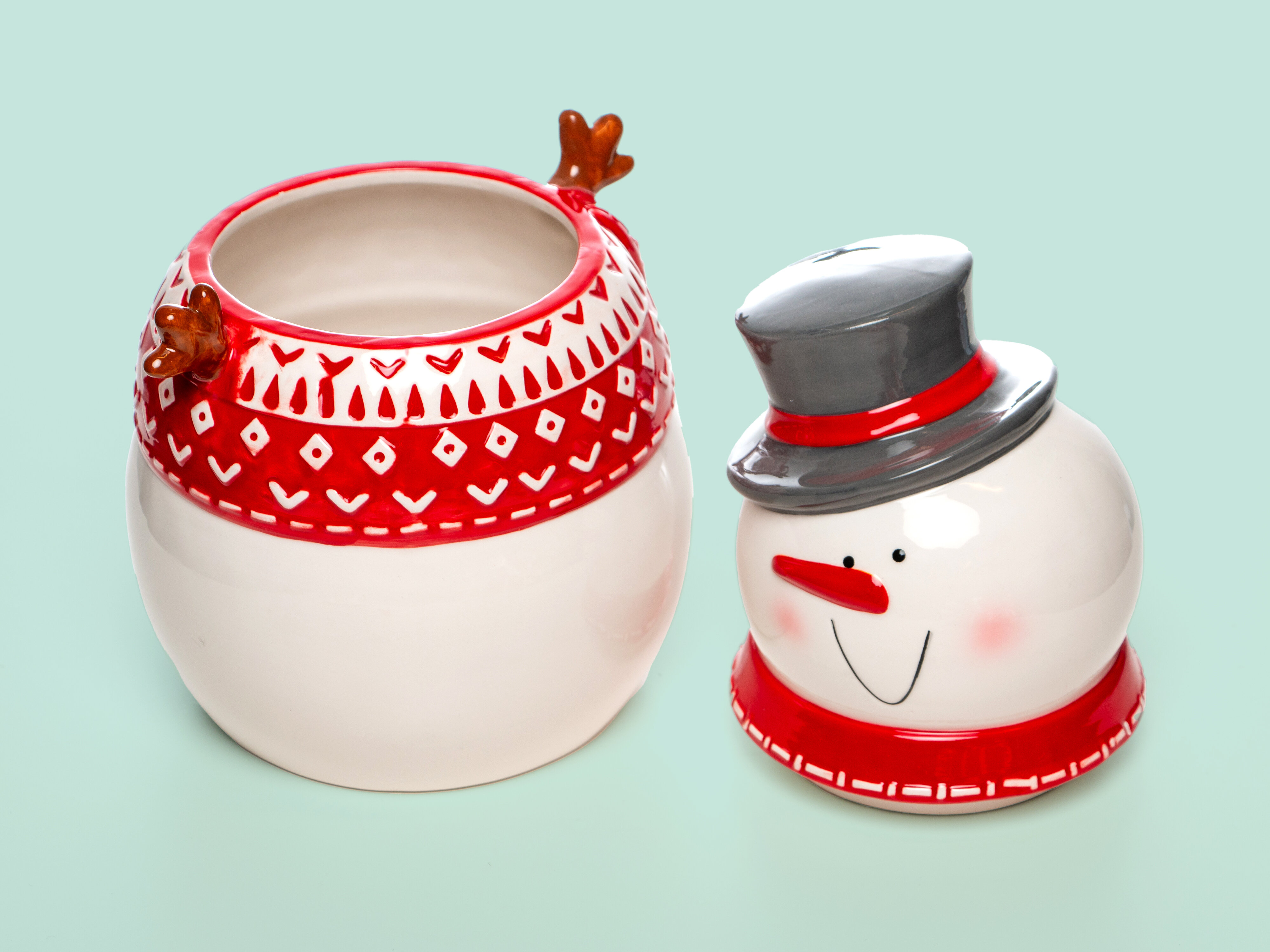 Burk med Lock - Snögubbe