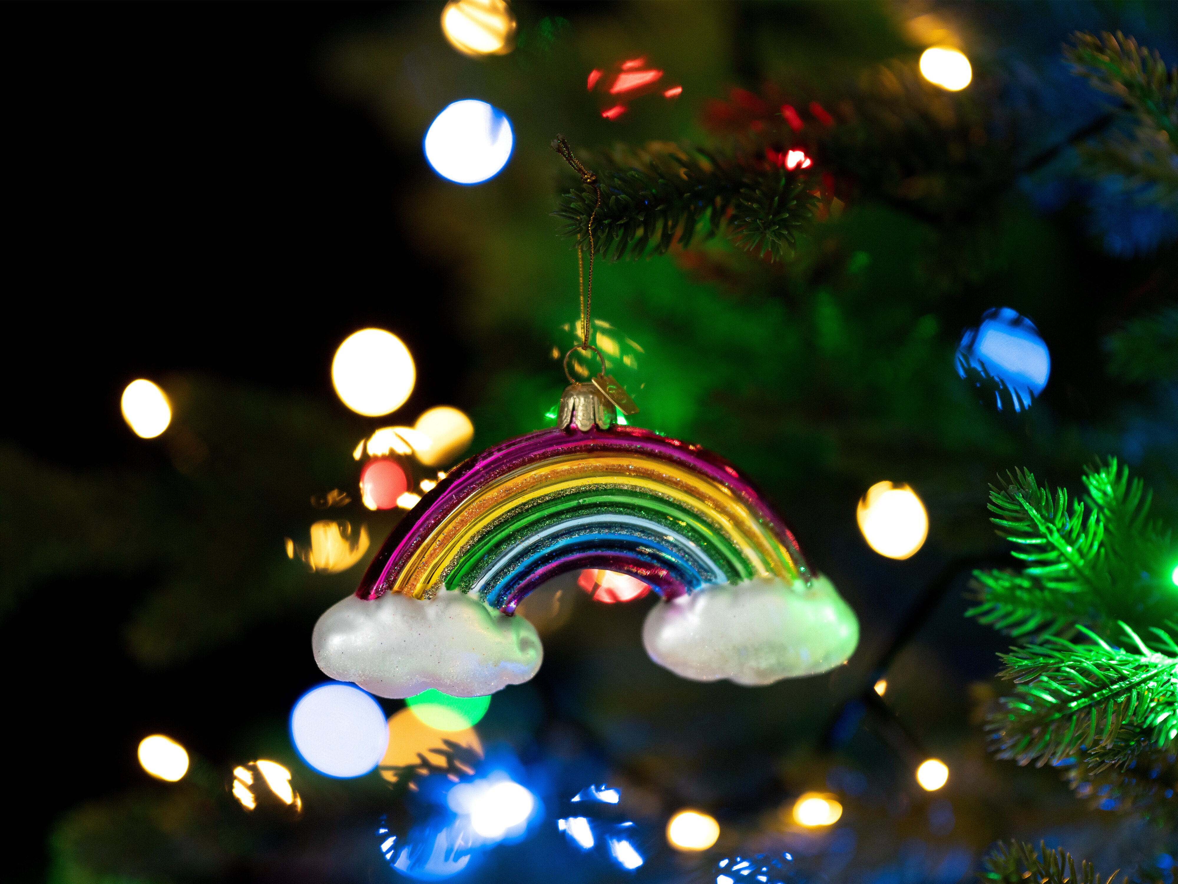 Weihnachtsbaumschmuck Regenbogen