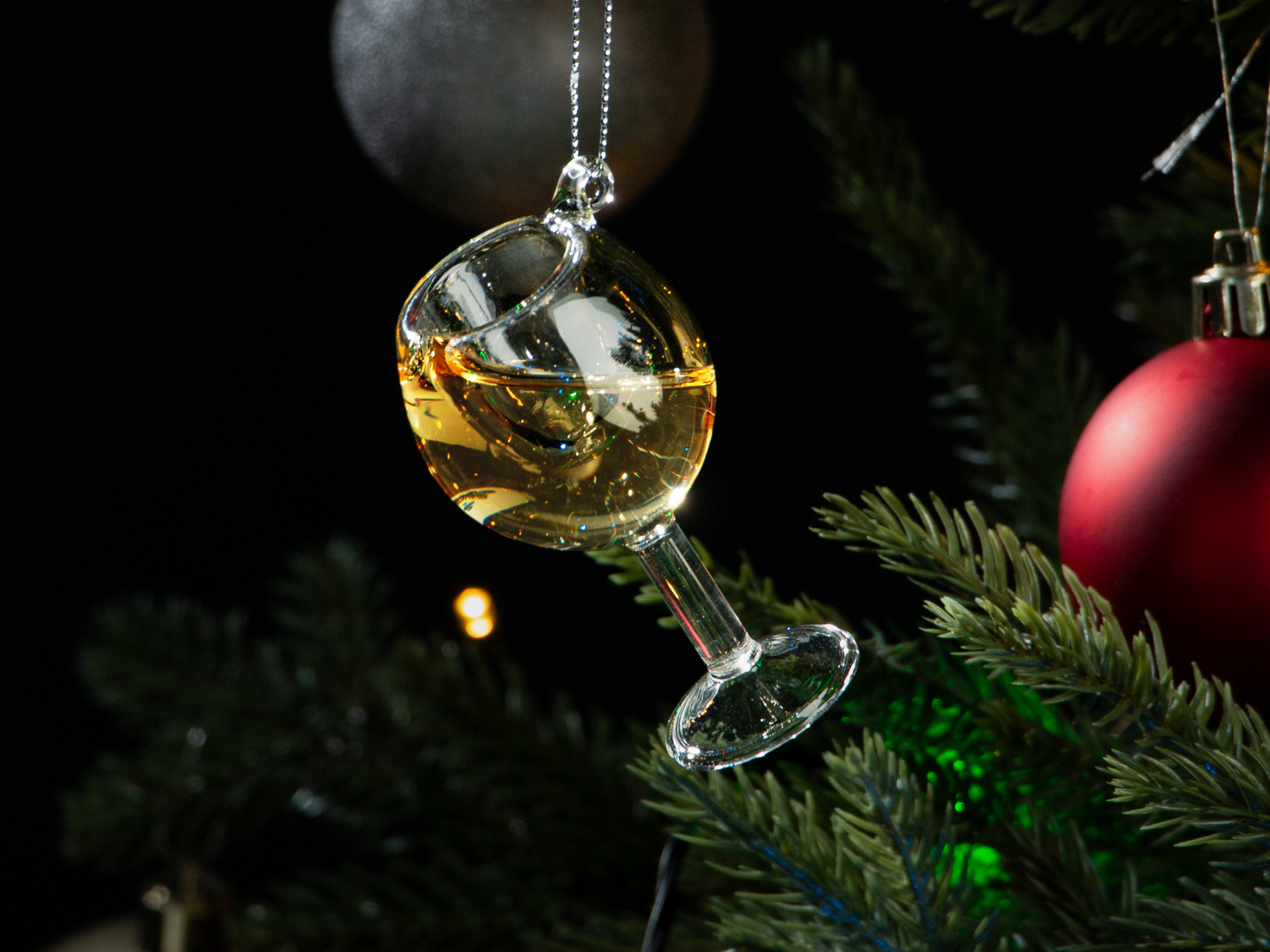 Weihnachtsbaumschmuck Weinglas Weißwein