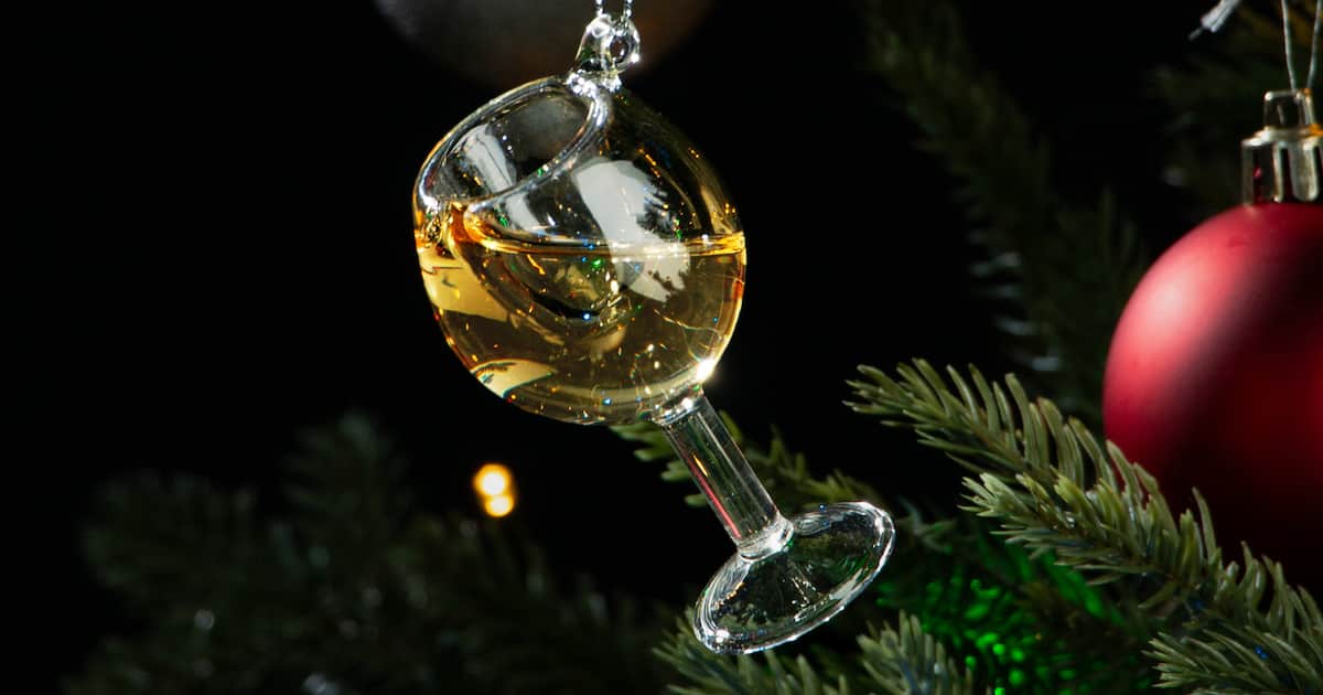 Weihnachtsbaumschmuck Weinglas Weißwein