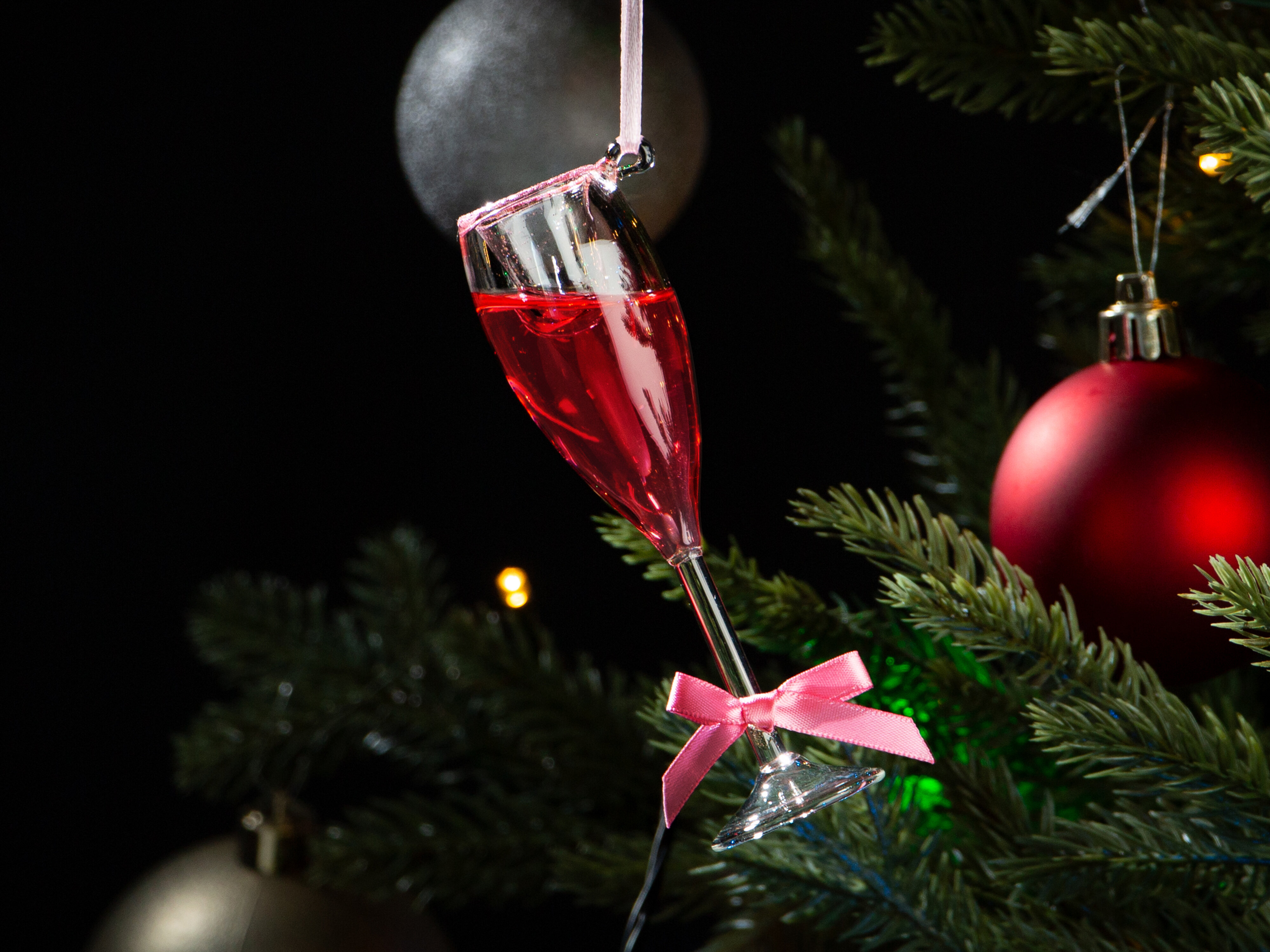 Weihnachtsbaumschmuck Rosa Sektglas