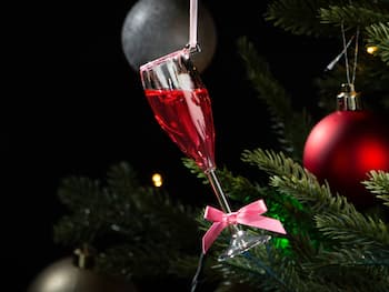 Julgranspynt Rosa Champagneglas