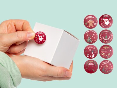 Weihnachtsetiketten - Rot