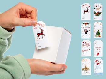 Juletiketter - Vita