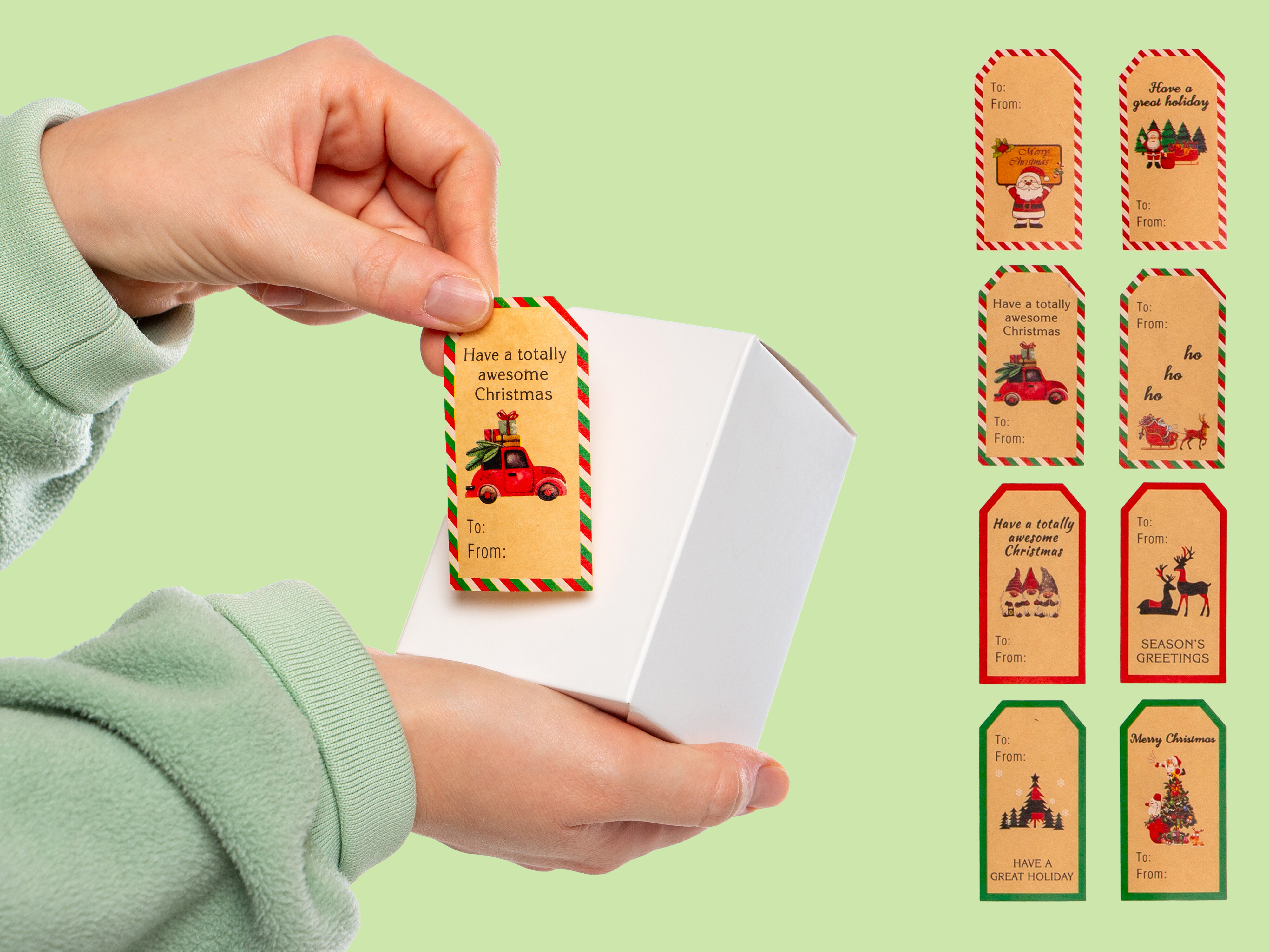 Juleetiketter - Brune