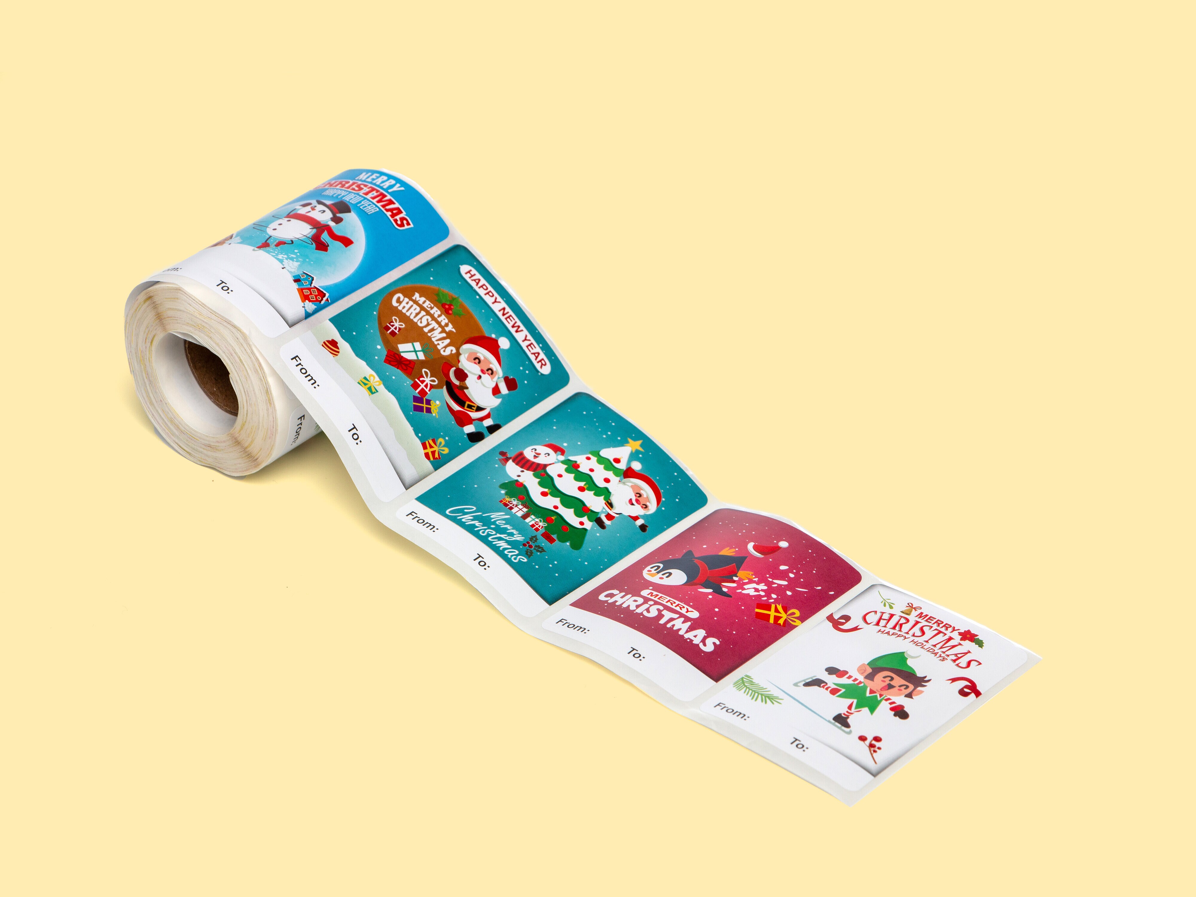 Juletiketter - Färgglada