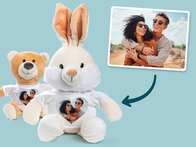 Persönliches Kuscheltier mit Fotoherz