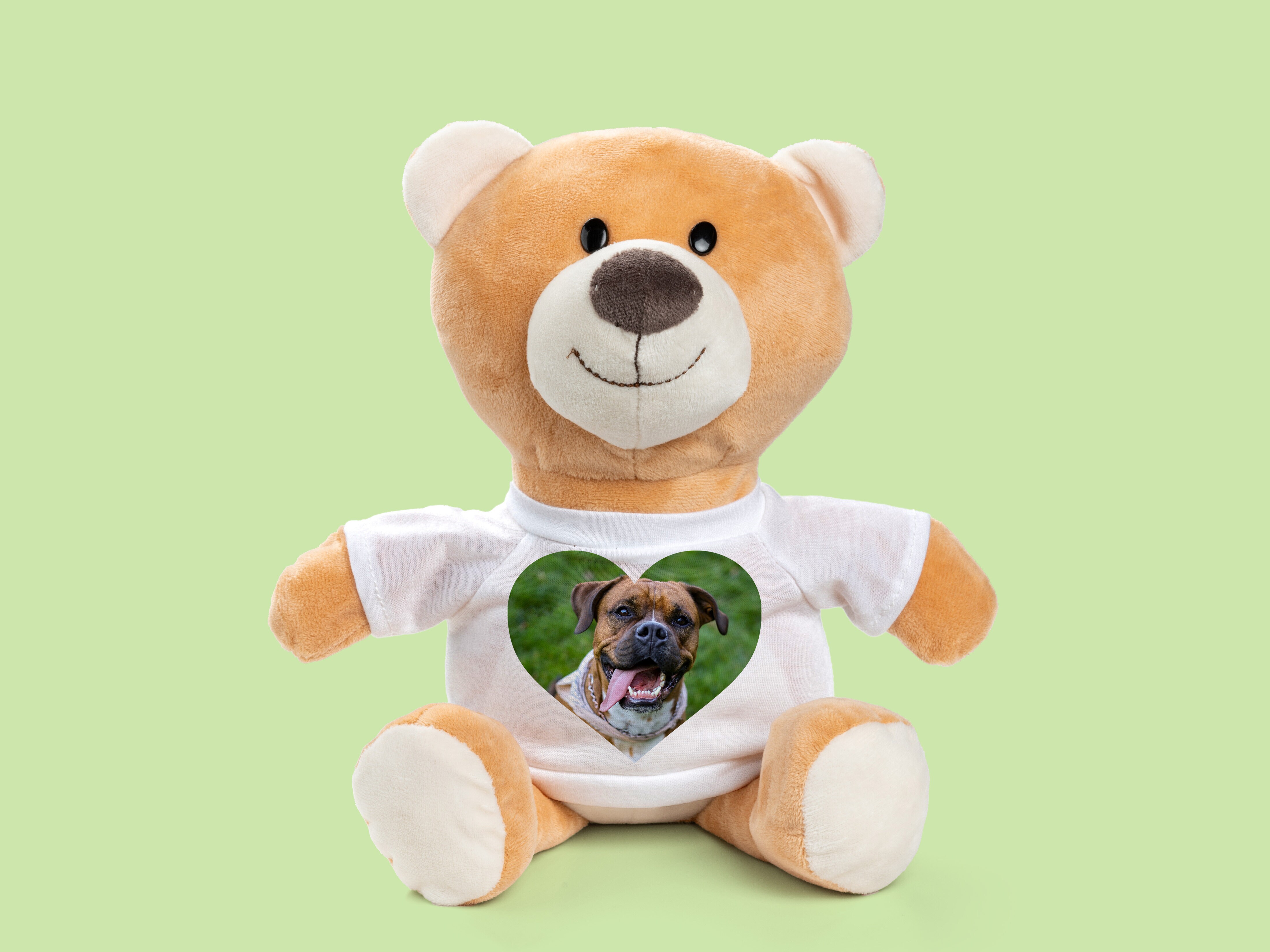 Persönliches Kuscheltier mit Fotoherz