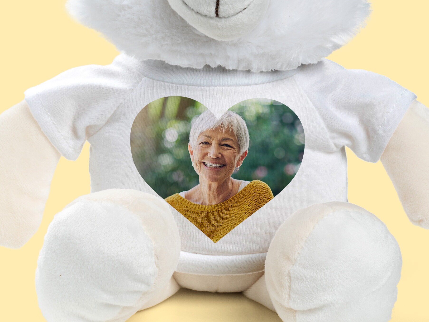 Persönliches Kuscheltier mit Fotoherz