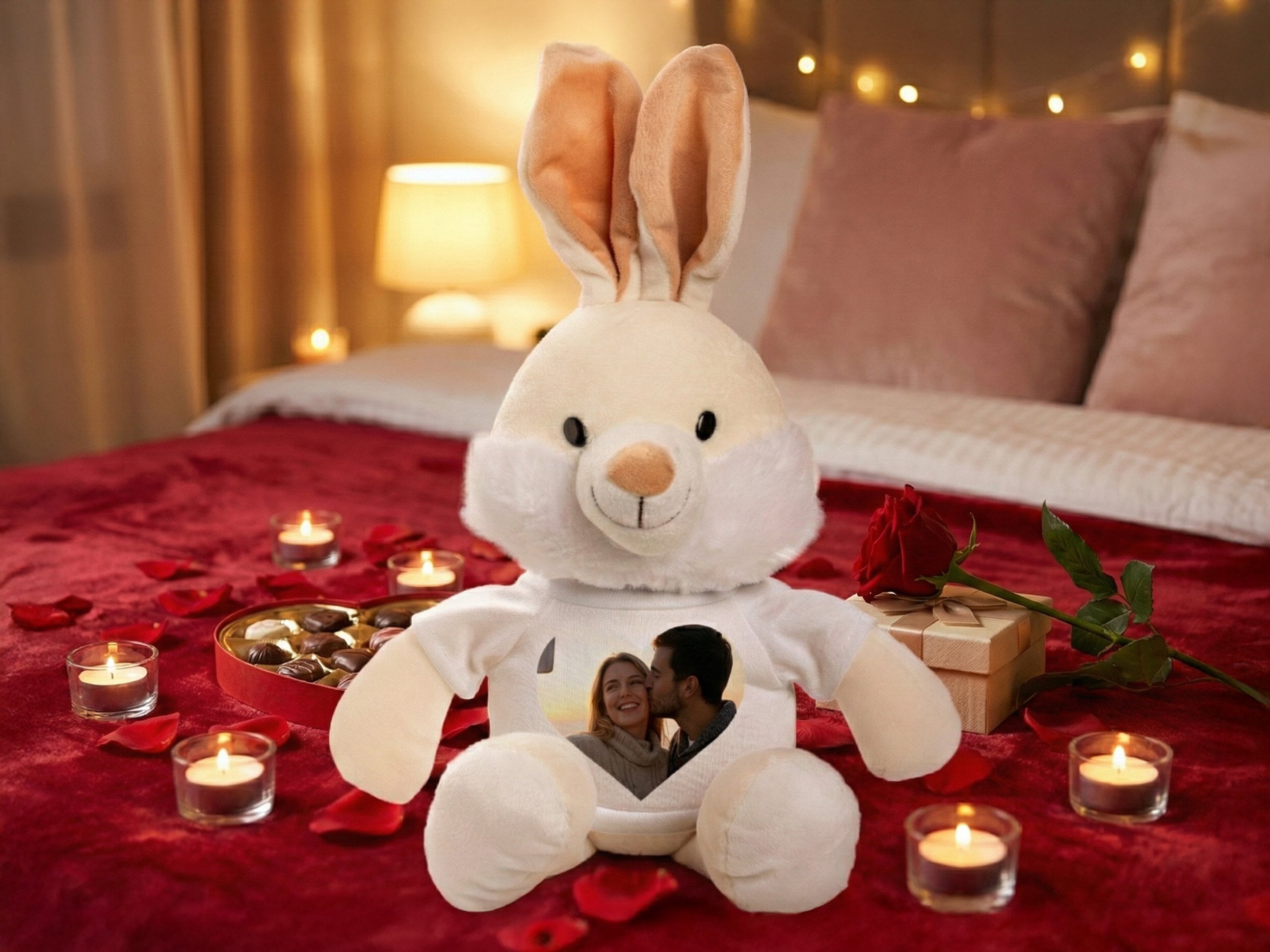 Personligt Krammedyr med Billede - Hjerte