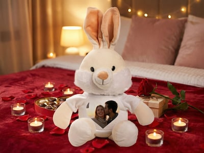 Personlig Kosebamse med Fotohjerte