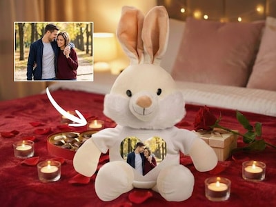 Personlig Kosebamse med Fotohjerte