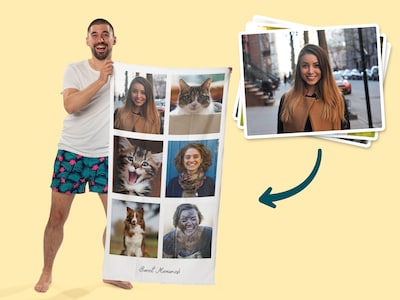 Persönliches Badetuch mit Fotocollage