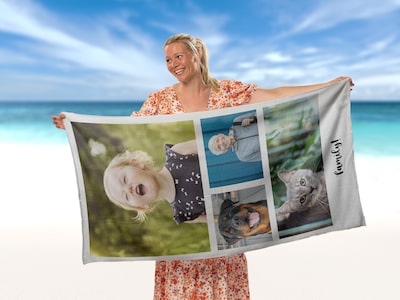 Persönliches Badetuch mit Fotocollage