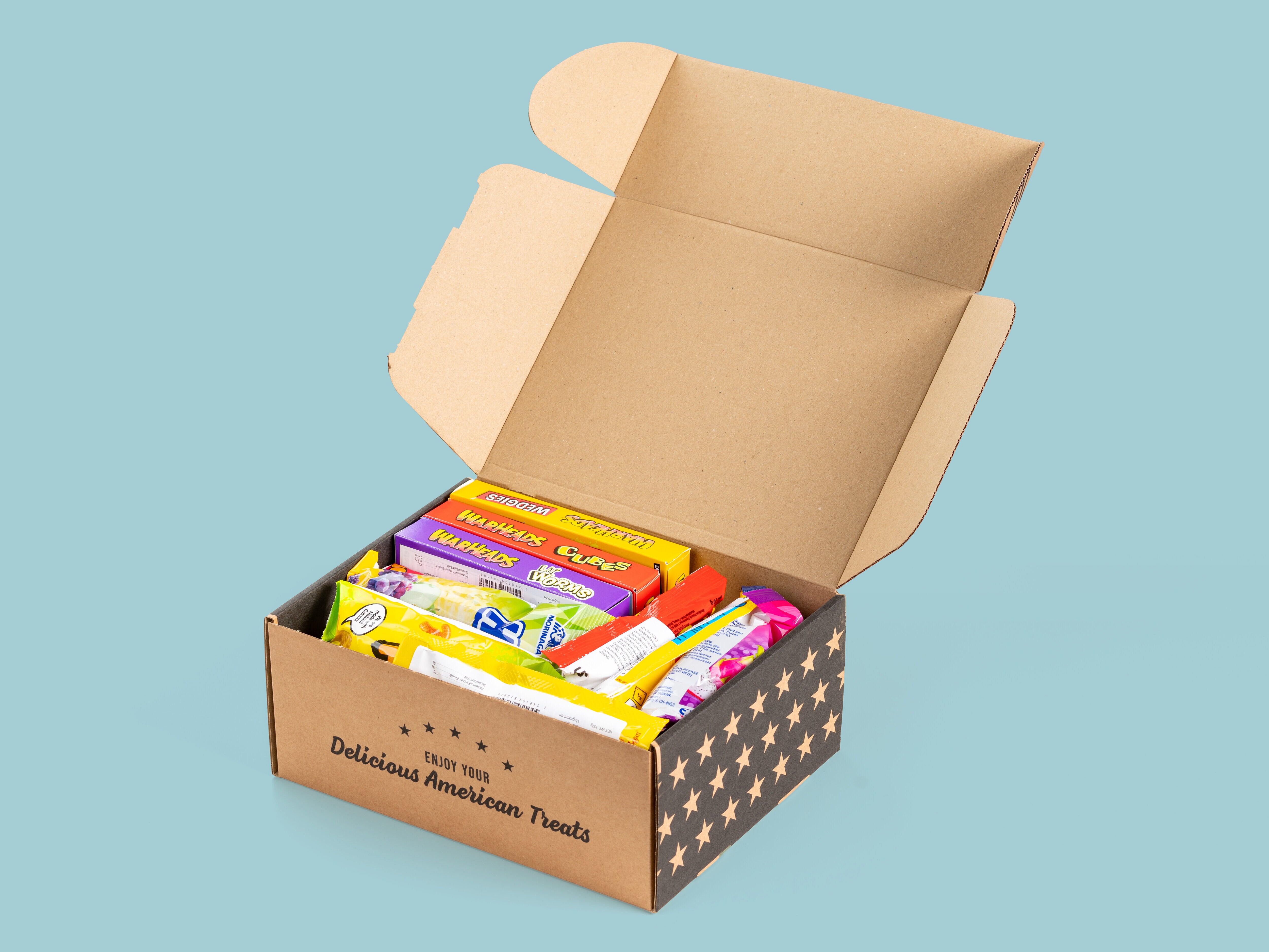 Gaveeske med amerikansk godteri
