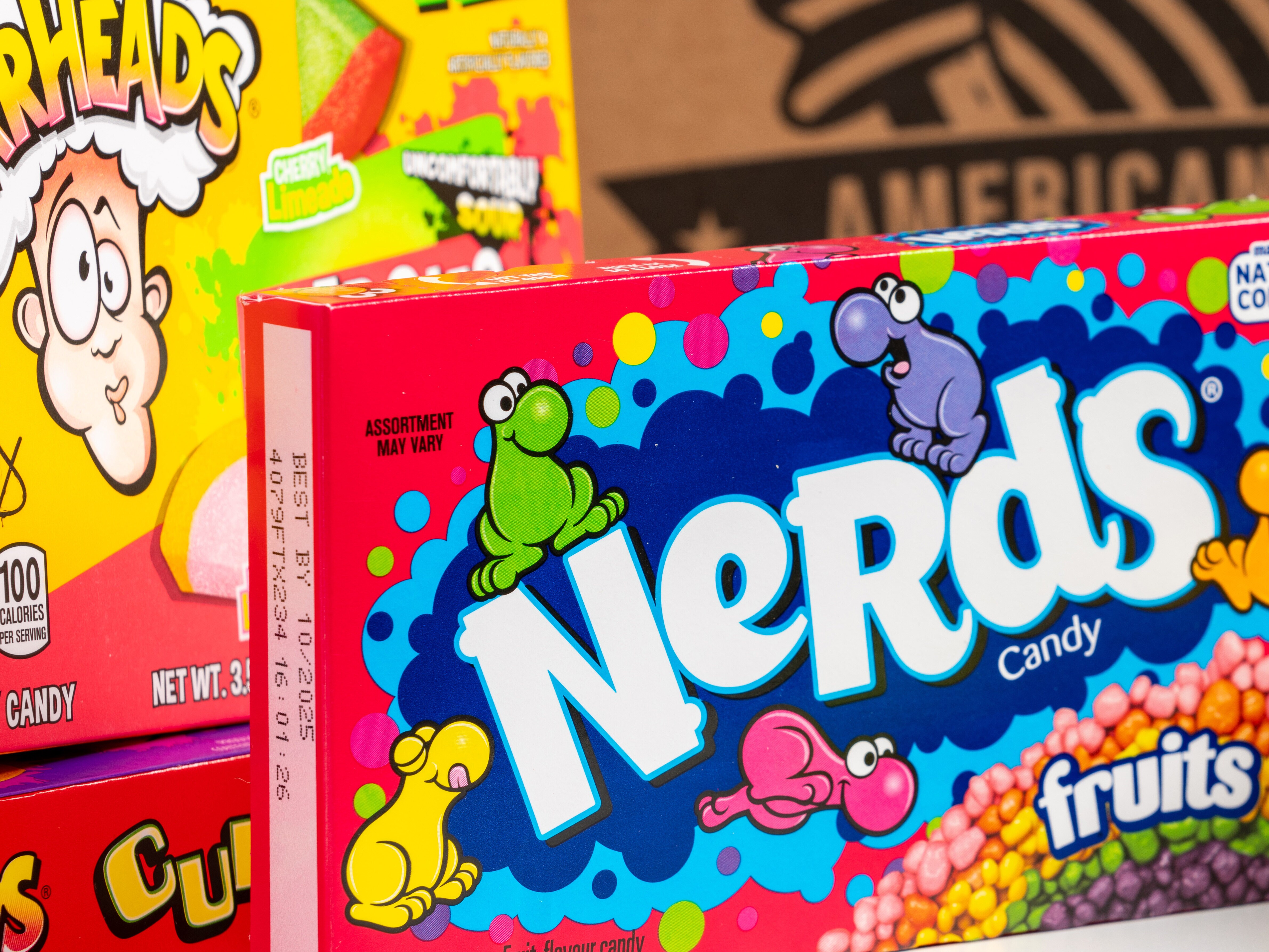 Gaveeske med amerikansk godteri