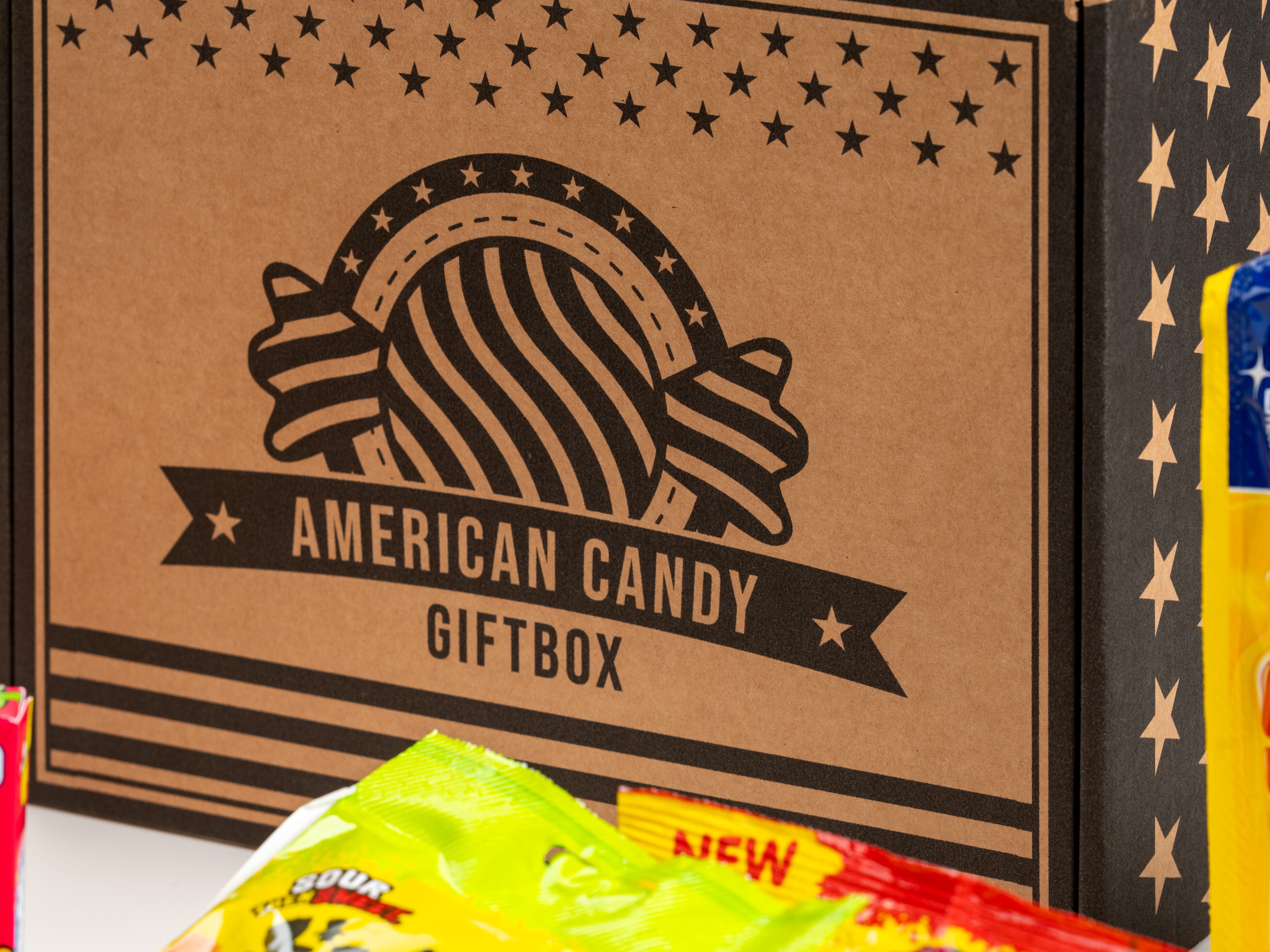 Gaveeske med amerikansk godteri