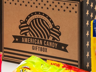 Gaveeske med amerikansk godteri