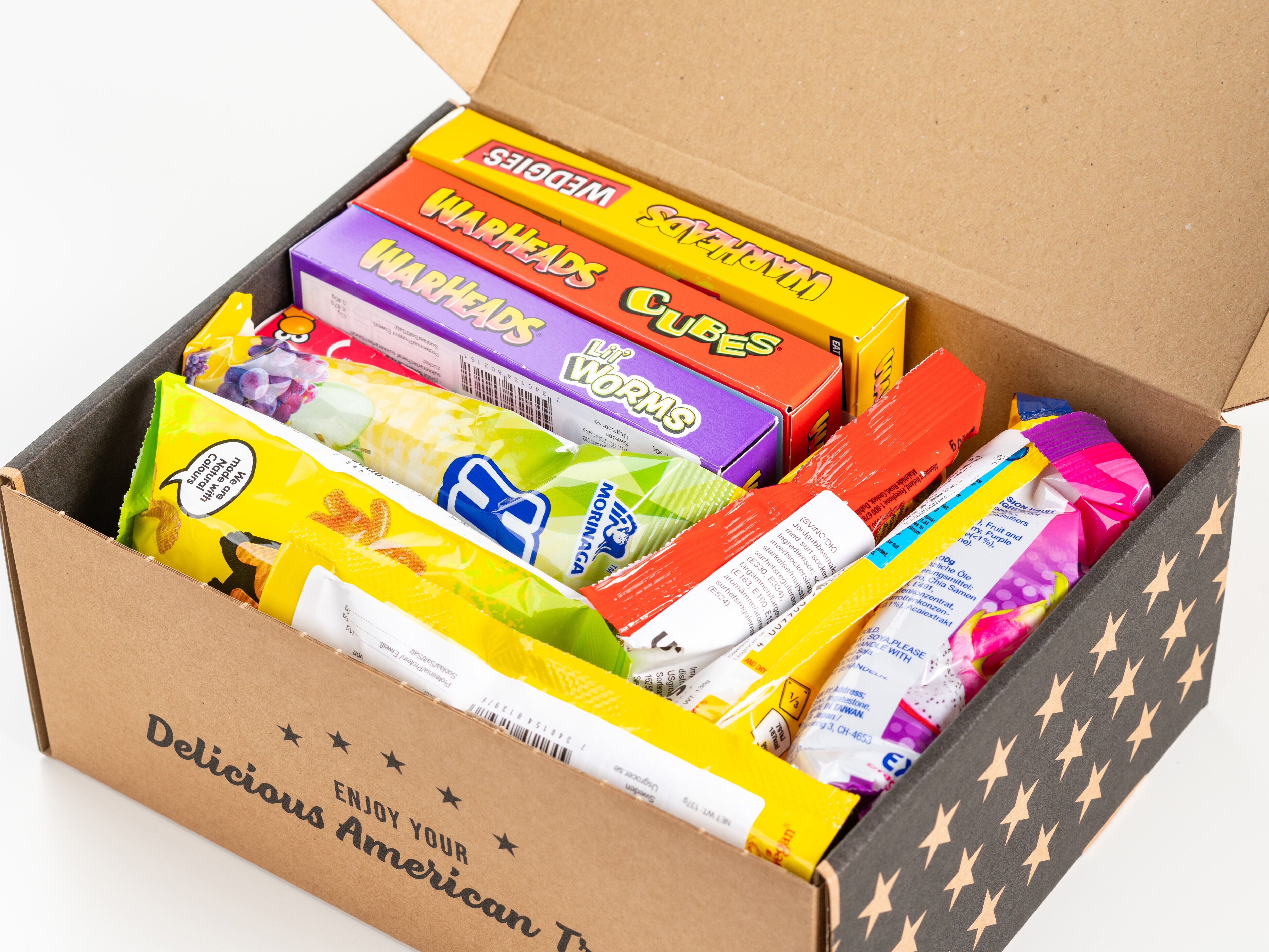 Gaveeske med amerikansk godteri