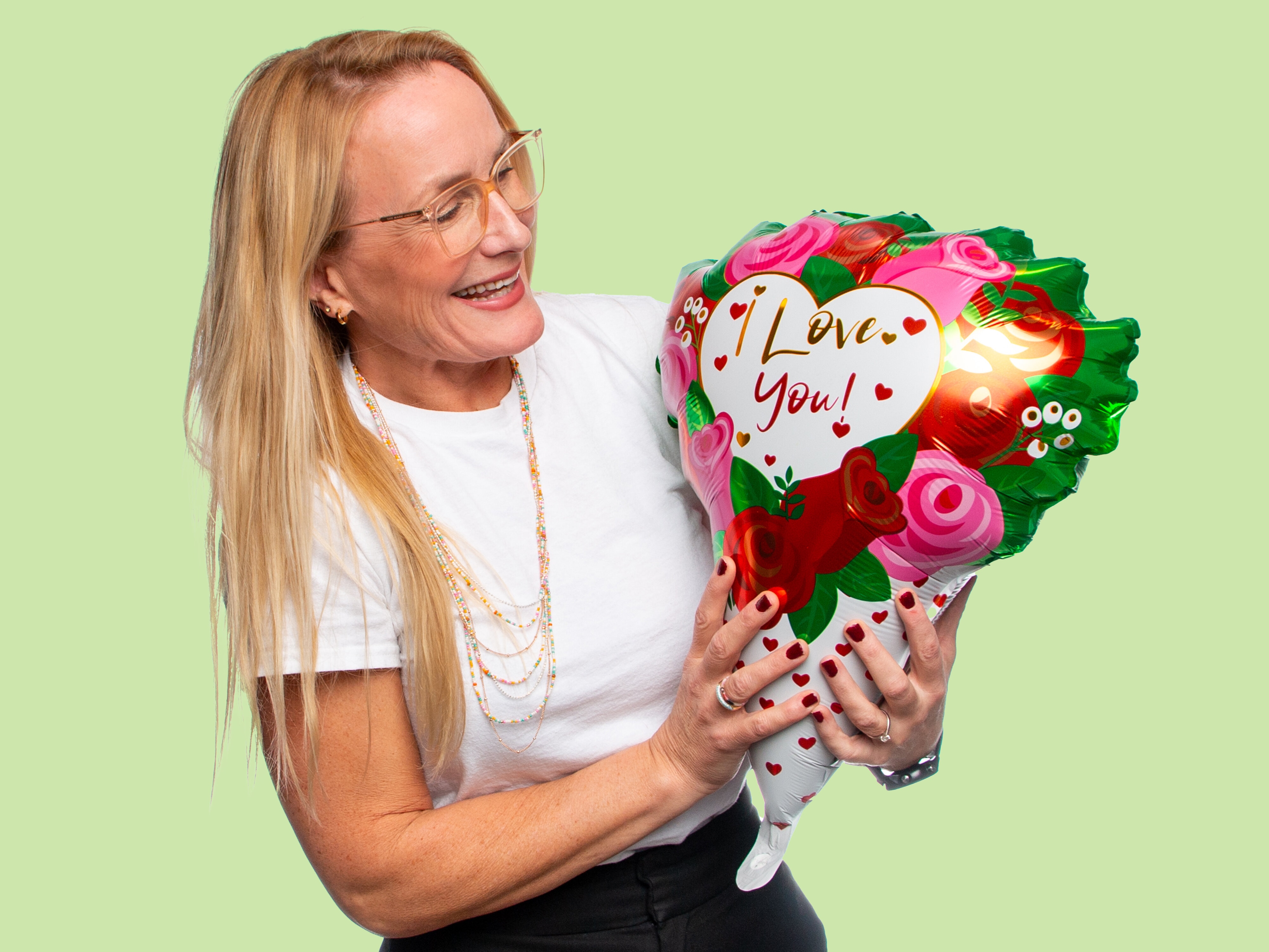 Folieballong Blomsterbukett I Love You