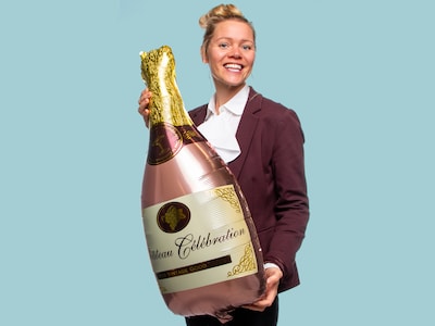 Folieballong Champagneflaska Rosé