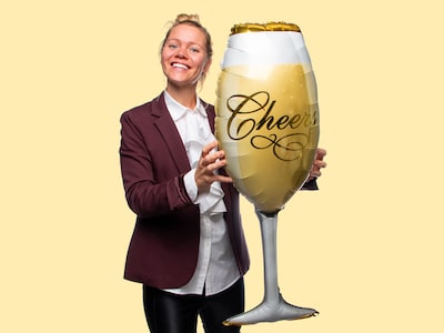 Folieballong Champagneglass