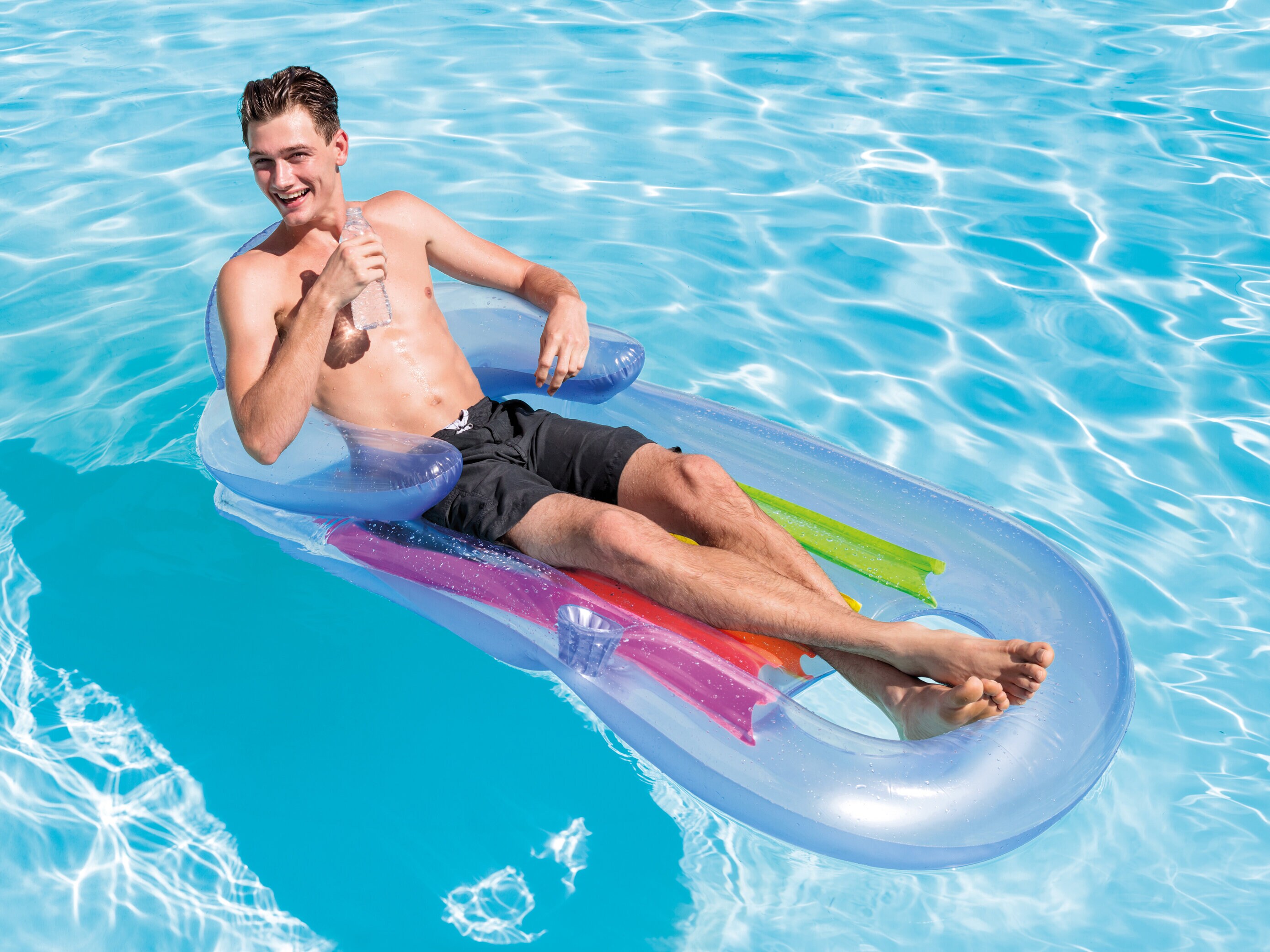 Aufblasbare Luftmatratze mit Rückenlehne – Intex