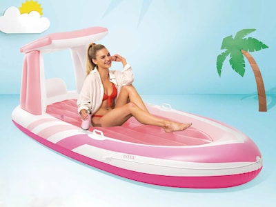 Uppblåsbar Badmadrass Rosa Båt - Intex