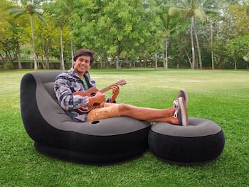 Uppblåsbar Loungefåtölj med Fotpall - Intex
