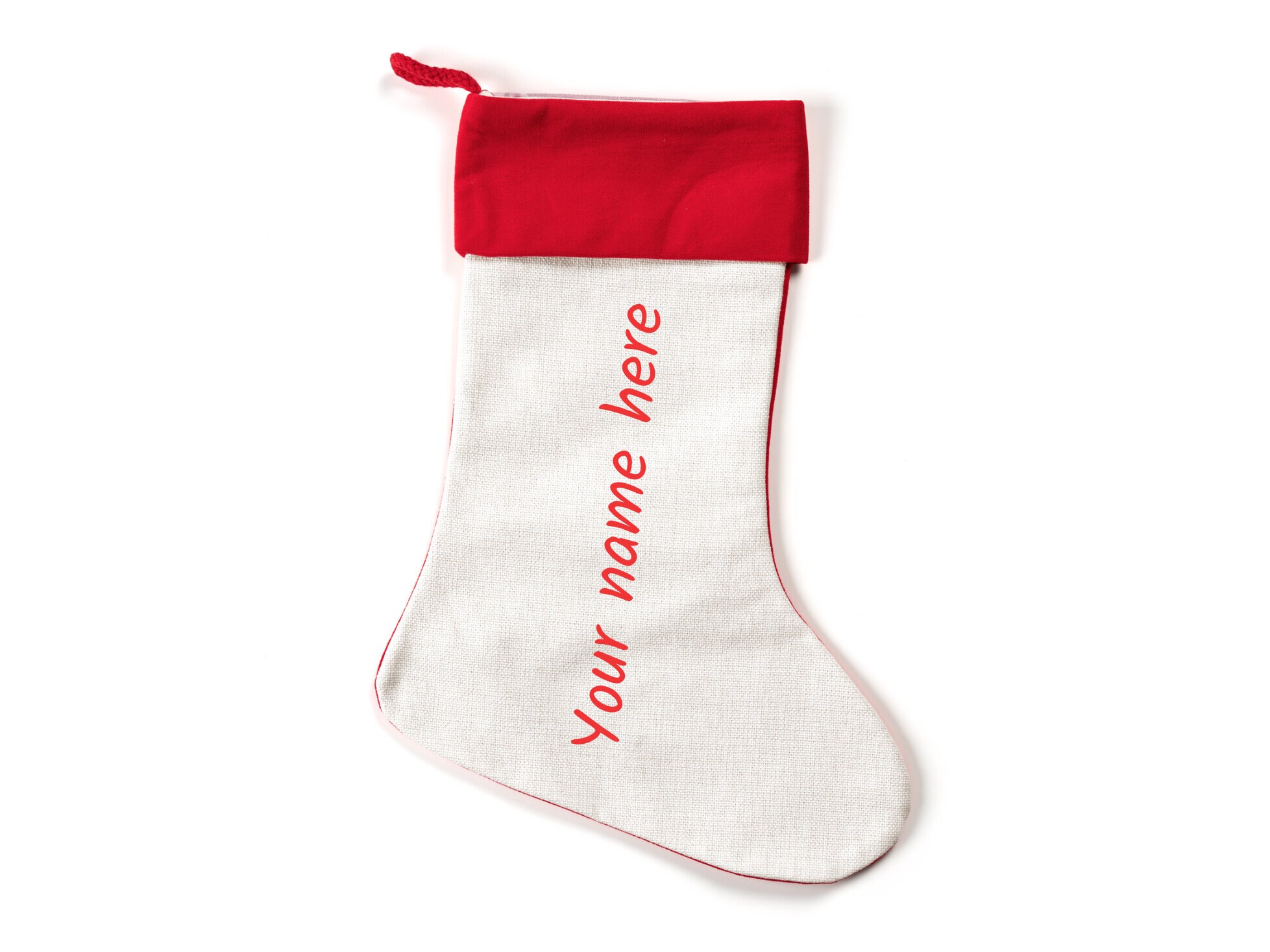 Persönlicher Weihnachtsstrumpf mit Text