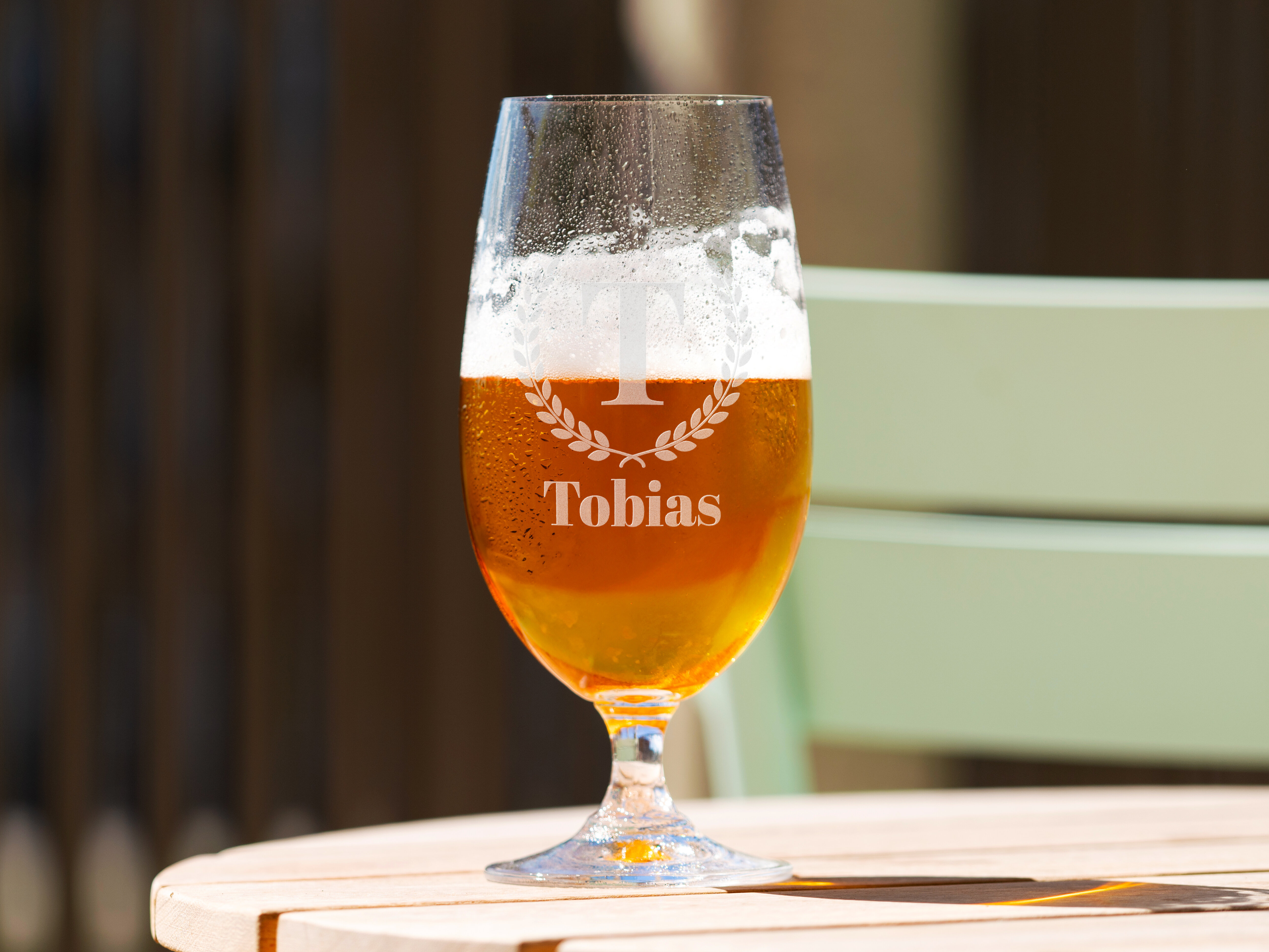 Personligt Spiegelau Ølglas med Gravering - Bogstav, Navn & Krans